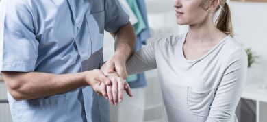 woman suffering from wrist pain